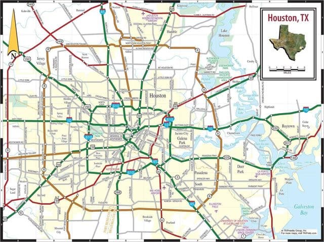 Mapa de estradas de Houston